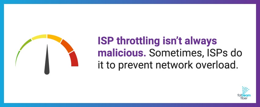 ISP throttling isn’t always malicious. Sometimes, ISPs do it to prevent network overload.