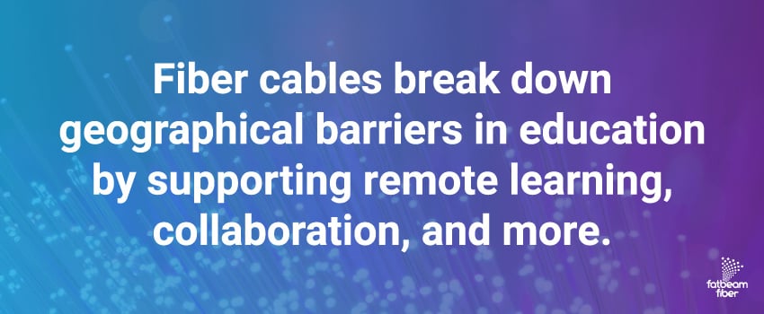 Fiber cables break down geographical barriers in education by supporting remote learning, collaboration, and more.