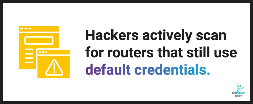 Hackers actively scan for routers that still use default credentials.